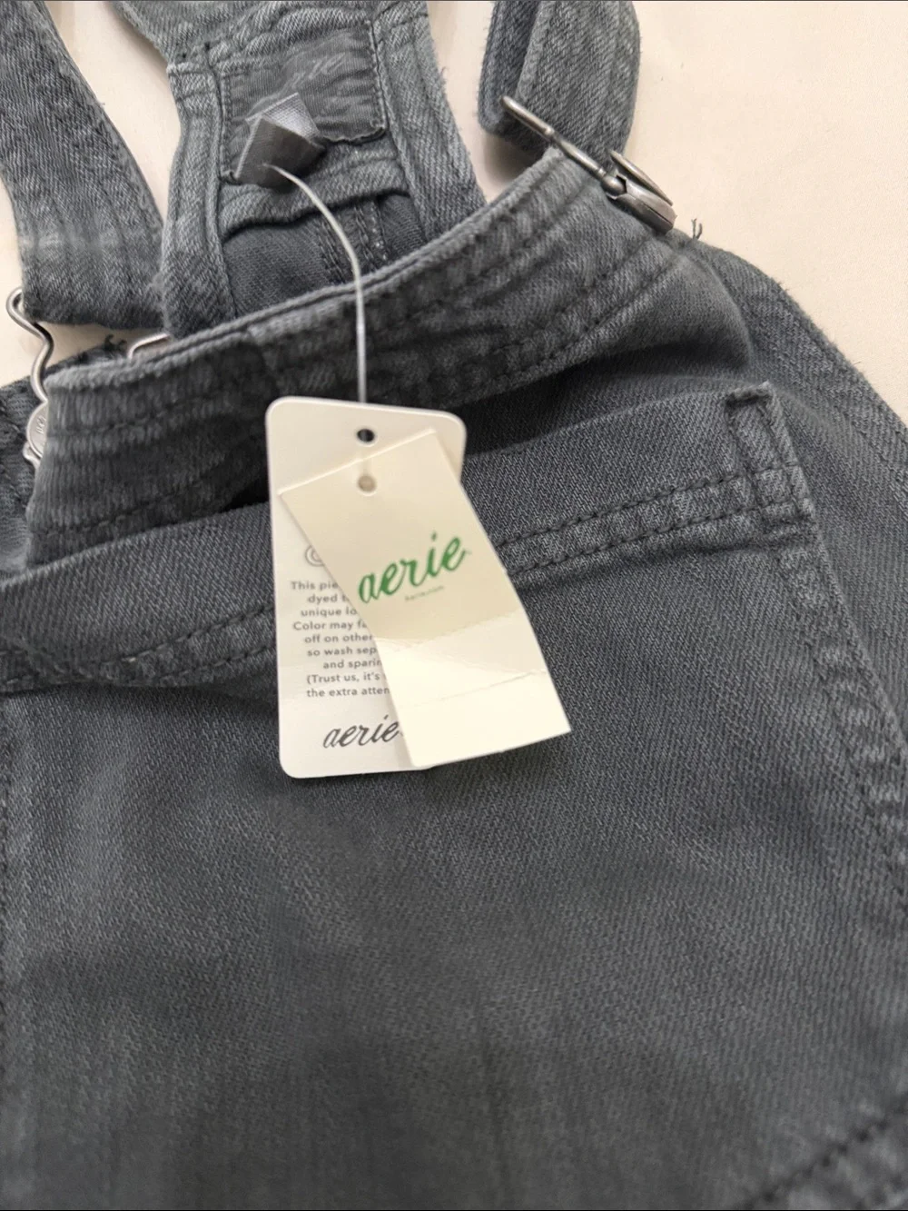 Aerie Women's Black Denim Short Overalls BRAND NEW size XS